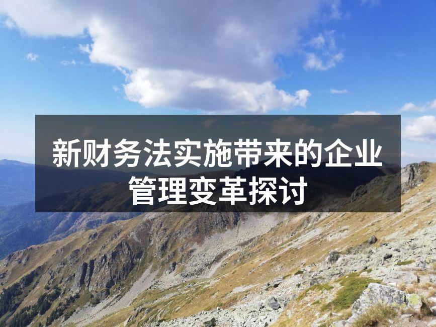 新财务法实施带来的企业管理变革探讨